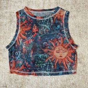 Shein fun crop mesh tank top, women’s small